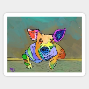 Colour me a rainbow Piggy! Sticker